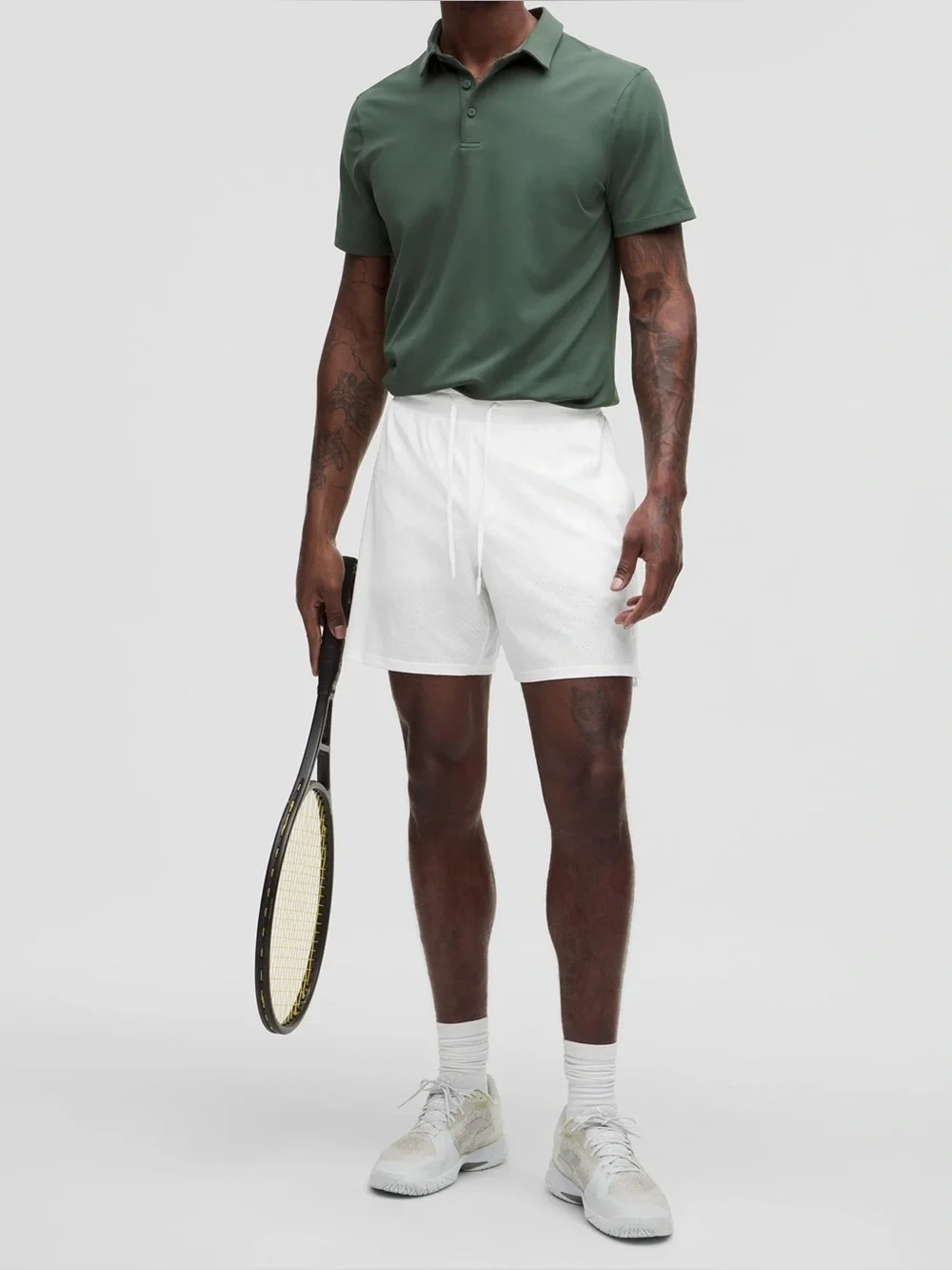Lululemon Men’s Vented Tennis Short White Athletic Drawstring Bottoms Size Large